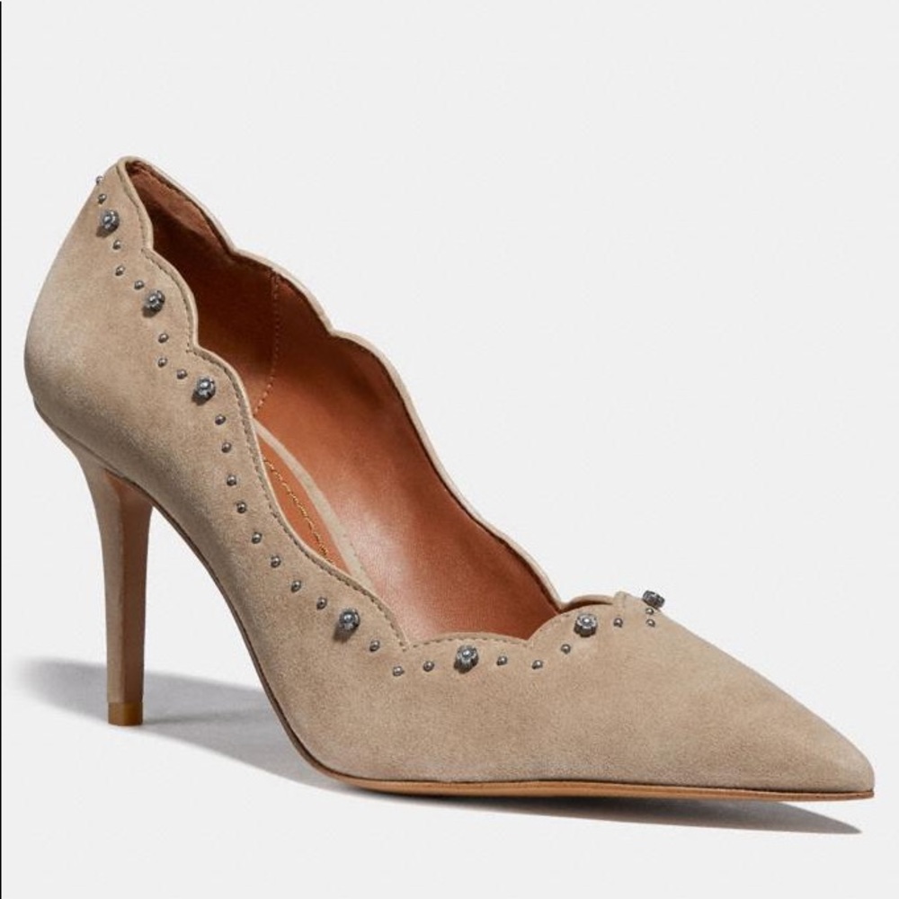 Coach Waverly Pumps in Nude Suede
